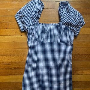 anthropology gingham printed dress